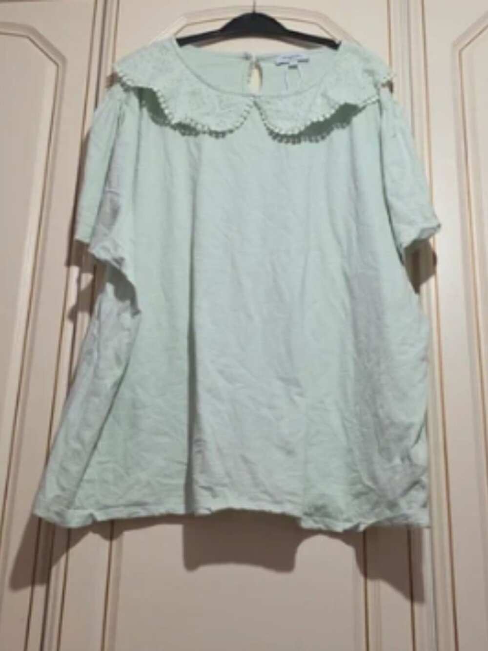 Simply be. A light green doll neck short sleeved dress